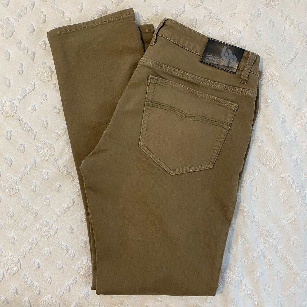 Bulletprufe Denim Jeans Mens Size 34x34 Khaki Stretch Slim Fit